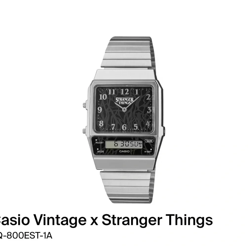 Casio Silver Smartwatch with Stranger Things Design